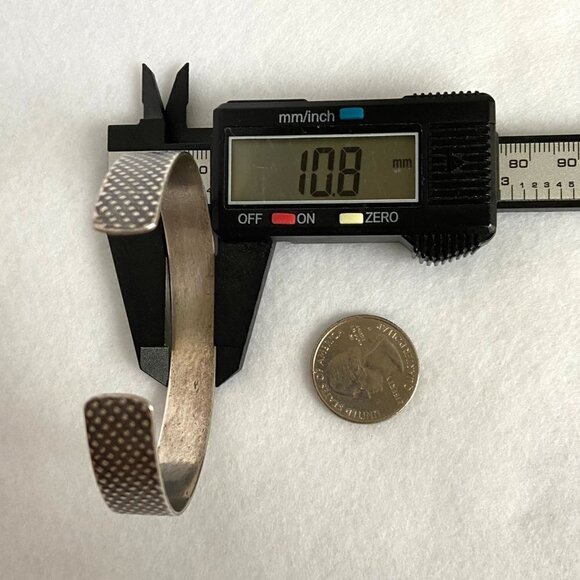 Oxidized Sterling Silver 925 Artisan A&M 10.5MM Textured Cuff Bracelet Sz 7.5" - Picture 14 of 16